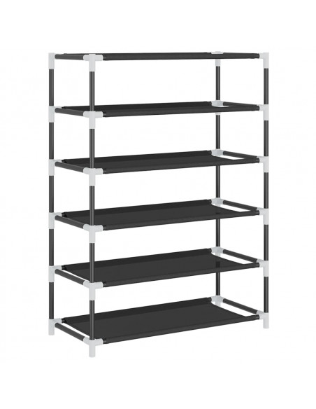 Scarpiera Nera 60x28x90 cm Tessuto