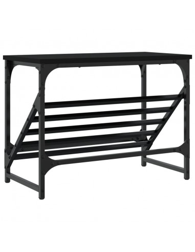 Scarpiera Nera 60x30x45 cm in Legno Multistrato