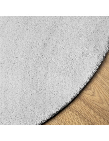 Tappeto a Pelo Corto HUARTE Morbido e Lavabile Grigio Ø 100 cm