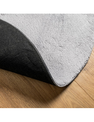 Tappeto a Pelo Corto HUARTE Morbido e Lavabile Grigio Ø 100 cm