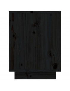 Scarpiera Nera 60x34x45 cm in Legno Massello di Pino