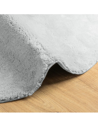 Tappeto a Pelo Corto HUARTE Morbido e Lavabile Grigio Ø 100 cm
