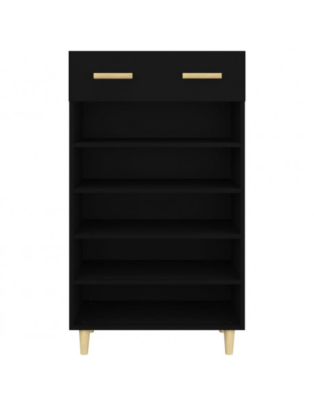 Scarpiera Nera 60x35x105 cm in Legno Multistrato