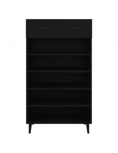 Scarpiera Nera 60x35x105 cm in Legno Multistrato