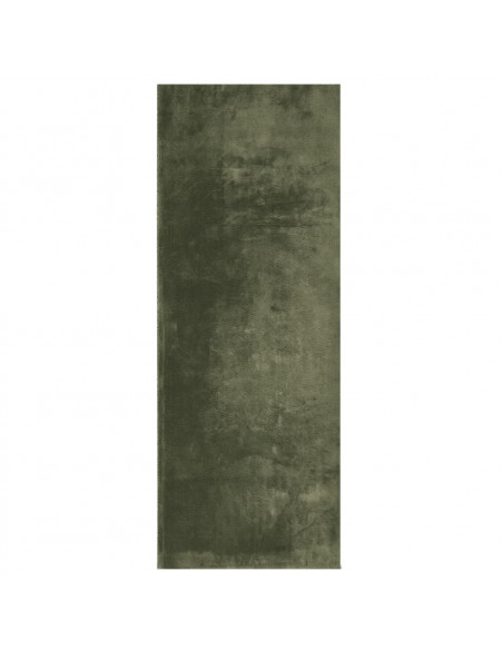 Tappeto Pelo Corto HUARTE Morbido Lavabile Verde Bosco 80x200cm