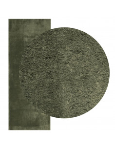 Tappeto Pelo Corto HUARTE Morbido Lavabile Verde Bosco 80x200cm 2