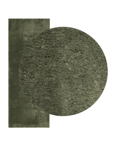 Tappeto Pelo Corto HUARTE Morbido Lavabile Verde Bosco 80x200cm