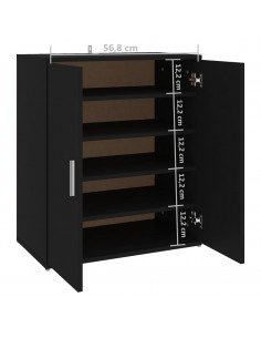 Scarpiera Nera 60x35x70 cm in Truciolato