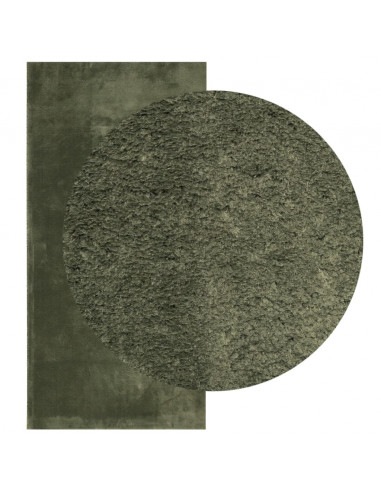 Tappeto Pelo Corto HUARTE Morbido Lavabile Verde Bosco