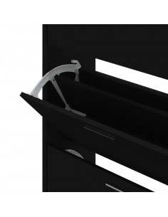 Scarpiera Nera 63x24x103 cm in Legno Multistrato