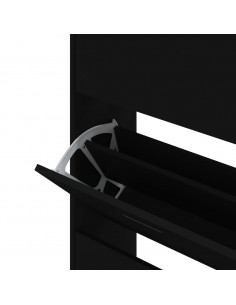 Scarpiera Nera 63x24x147 cm in Legno Multistrato