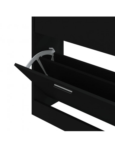 Scarpiera Nera 63x24x81 cm in Legno Multistrato