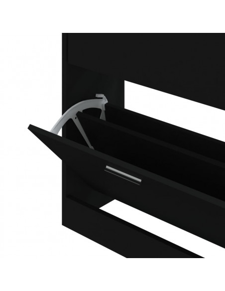 Scarpiera Nera 63x24x81 cm in Legno Multistrato