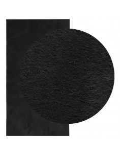 Tappeto a Pelo Corto HUARTE Morbido e Lavabile Nero 80x150 cm 2