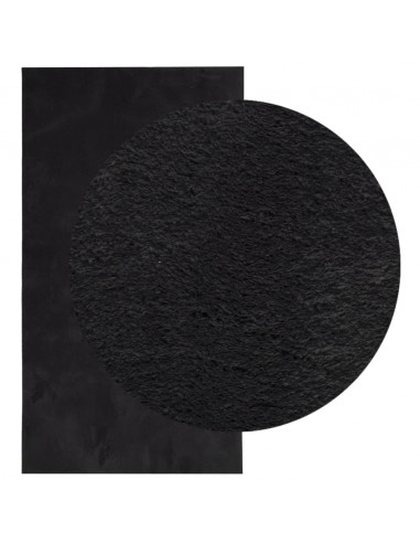 Tappeto a Pelo Corto HUARTE Morbido e Lavabile Nero 80x150 cm