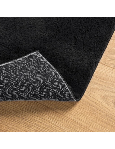 Tappeto a Pelo Corto HUARTE Morbido e Lavabile Nero 80x150 cm