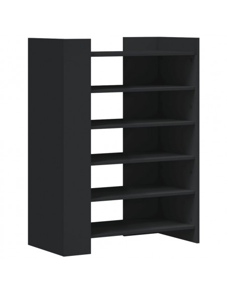 Scarpiera Nera 74,5x37,5x100 cm in Legno Multistrato