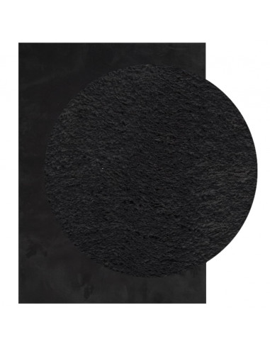 Tappeto a Pelo Corto HUARTE Morbido e Lavabile Nero 120x170cm