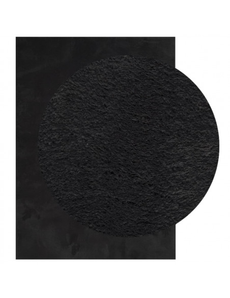 Tappeto a Pelo Corto HUARTE Morbido e Lavabile Nero 120x170cm