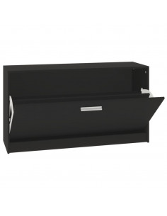 Scarpiera Nera 80x24x45 cm in Legno Multistrato