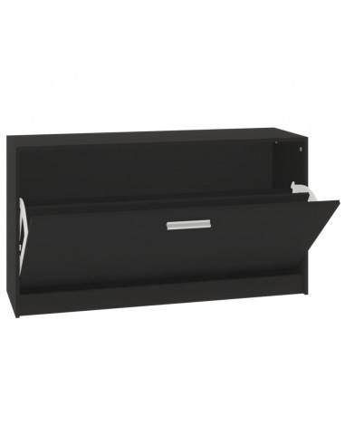Scarpiera Nera 80x24x45 cm in Legno Multistrato