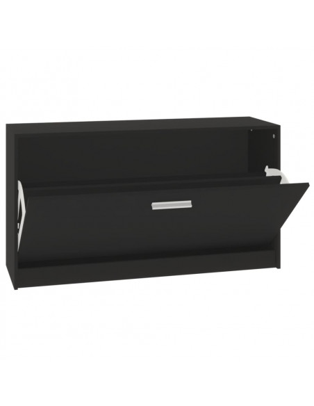 Scarpiera Nera 80x24x45 cm in Legno Multistrato