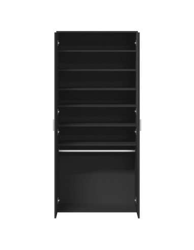 Scarpiera Nera 80x39x178 cm in Legno Multistrato