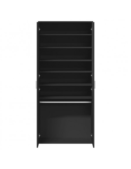 Scarpiera Nera 80x39x178 cm in Legno Multistrato
