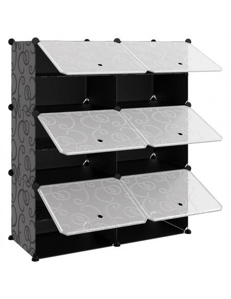 Scarpiera Nera 84,5x31x93,5 cm in PP