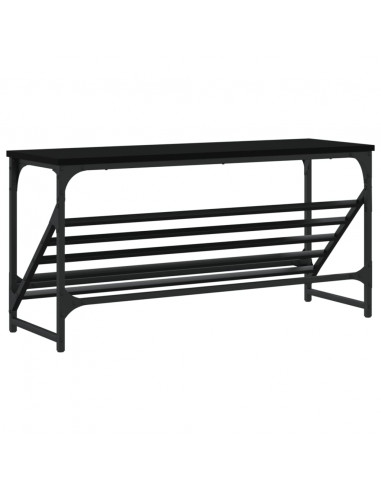 Scarpiera Nera 90x30x45 cm in Legno Multistrato