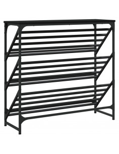 Scarpiera Nera 90x30x85 cm in Legno Multistrato