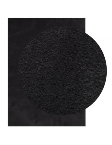 Tappeto a Pelo Corto HUARTE Morbido e Lavabile Nero 240x340cm