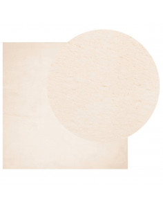 Tappeto a Pelo Corto HUARTE Morbido e Lavabile Beige 120x120 cm 2