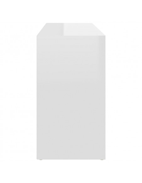 Scarpiera Panchina Bianco Lucido 103x30x54,5 cm Multistrato