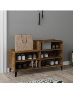 Scarpiera Rovere Fumo 102x36x60 cm in Legno Multistrato