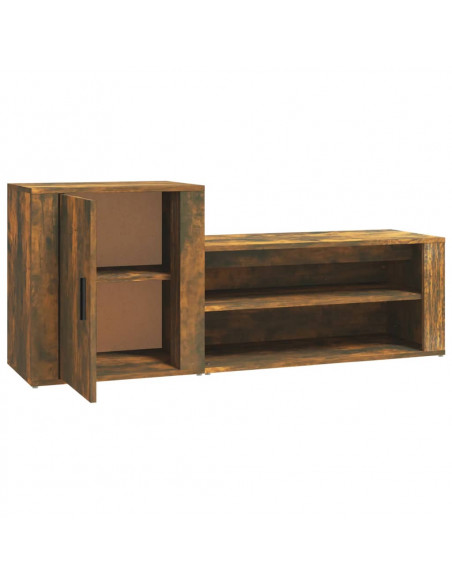 Scarpiera Rovere Fumo 130x35x54 cm in Legno Multistrato