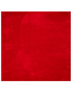 Tappeto a Pelo Corto HUARTE Morbido e Lavabile Rosso 200x200cm
