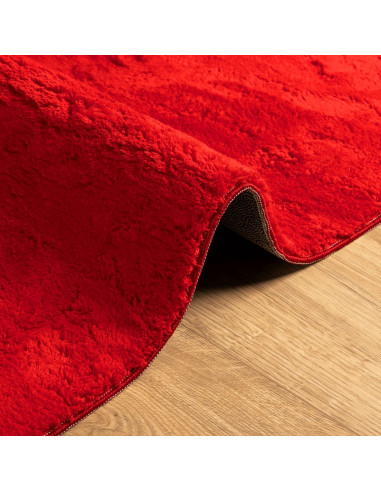 Tappeto a Pelo Corto HUARTE Morbido e Lavabile Rosso 200x200cm