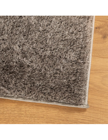 Tappeto a Pelo Lucido Lungo ISTAN Effetto Grigio 160x230 cm