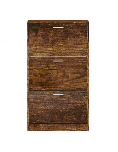 Scarpiera Rovere Fumo 59x17x108 cm in Legno Multistrato