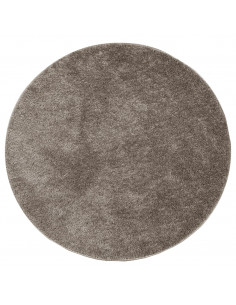 Tappeto a Pelo Lucido Lungo ISTAN Effetto Grigio Ø 160 cm