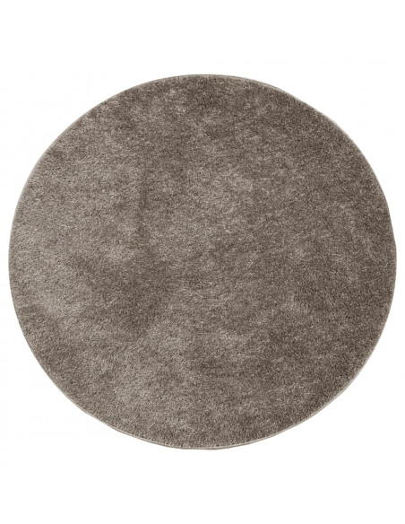 Tappeto a Pelo Lucido Lungo ISTAN Effetto Grigio Ø 160 cm