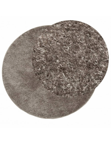 Tappeto a Pelo Lucido Lungo ISTAN Effetto Grigio Ø 160 cm