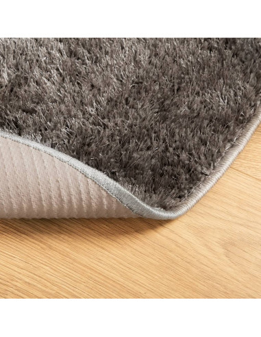 Tappeto a Pelo Lucido Lungo ISTAN Effetto Grigio Ø 160 cm