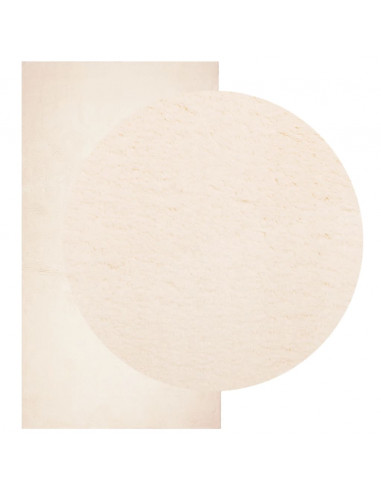 Tappeto a Pelo Corto HUARTE Morbido e Lavabile Beige 80x150 cm