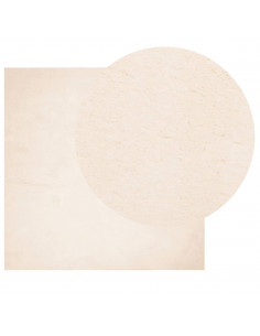 Tappeto a Pelo Corto HUARTE Morbido e Lavabile Beige 160x160 cm 2