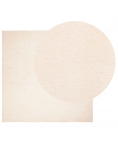 Tappeto a Pelo Corto HUARTE Morbido e Lavabile Beige 200x200 cm 2