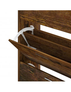 Scarpiera Rovere Fumo 63x24x103 cm in Legno Multistrato