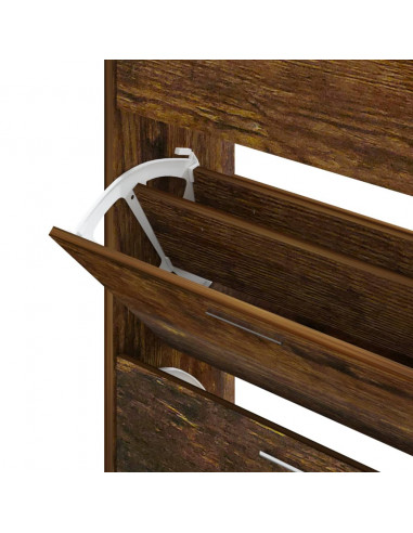 Scarpiera Rovere Fumo 63x24x103 cm in Legno Multistrato