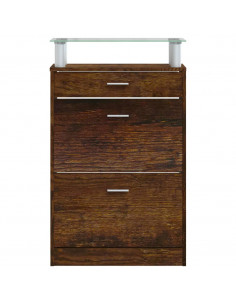 Scarpiera Rovere Fumo 63x24x104 cm in Legno Multistrato